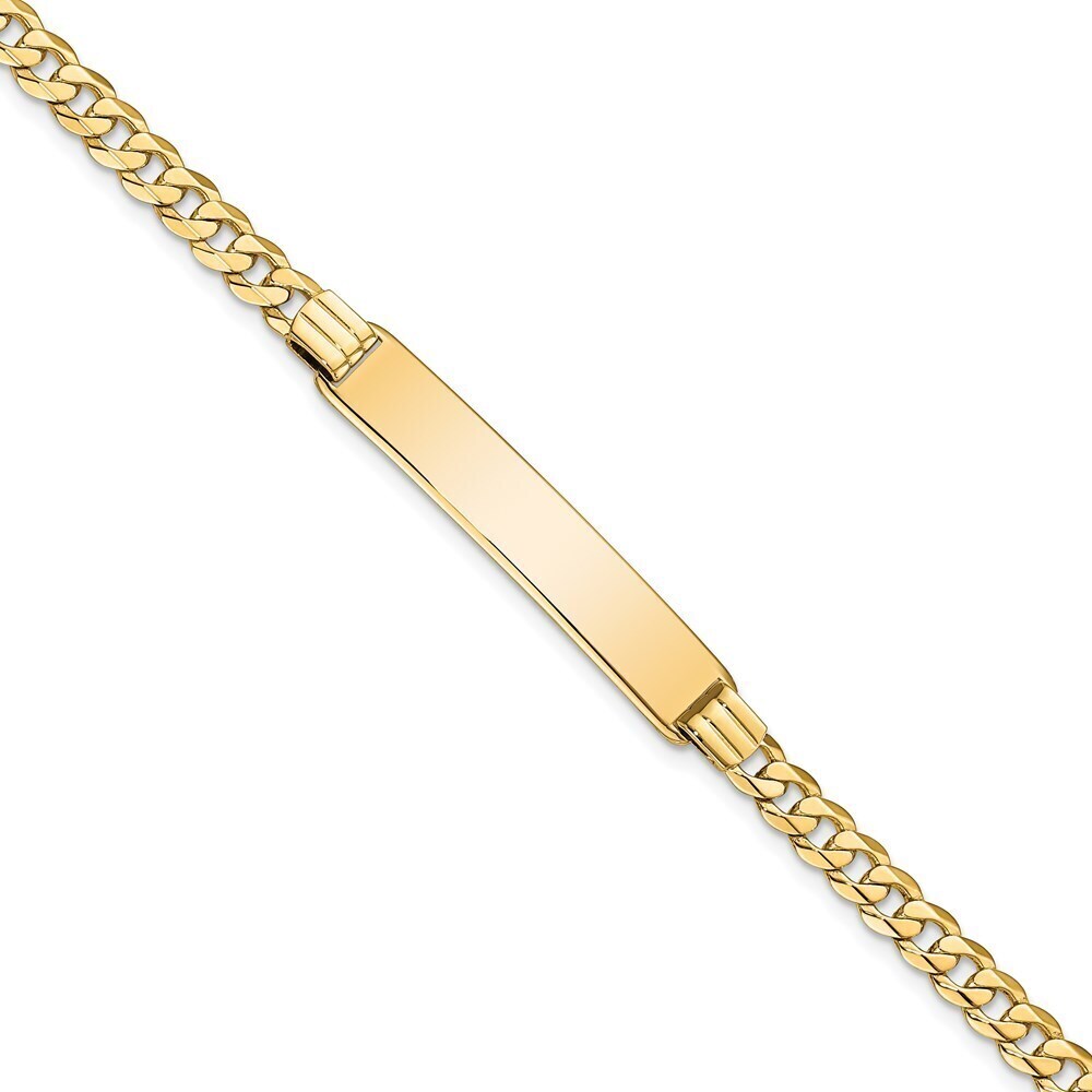14k Yellow Gold Curb Link Id Bracelet